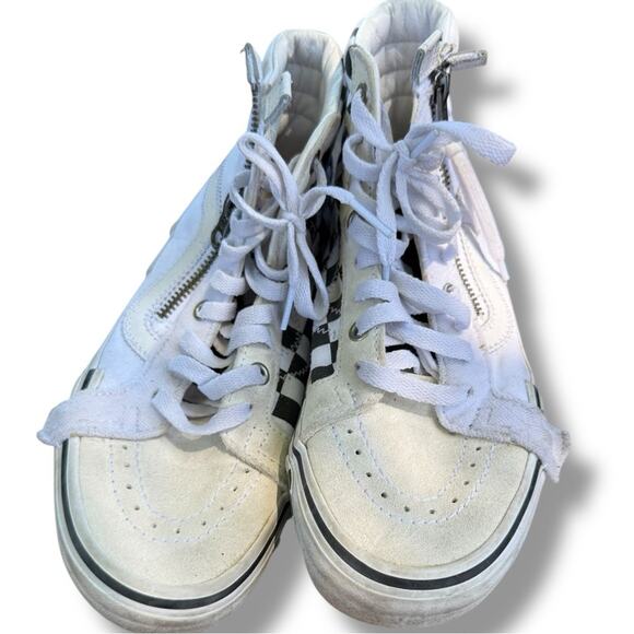 Vans Sk8-Hi Reissue Cap Checkerboard Zip Sneakers – Women’s 7 / Men’s 5 - Picture 2 of 7